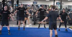 Students performing practical training during study for Cert III & Cert IV in Fitness