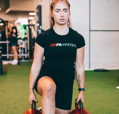 Student in a practical training session for a Cert IV in Fitness